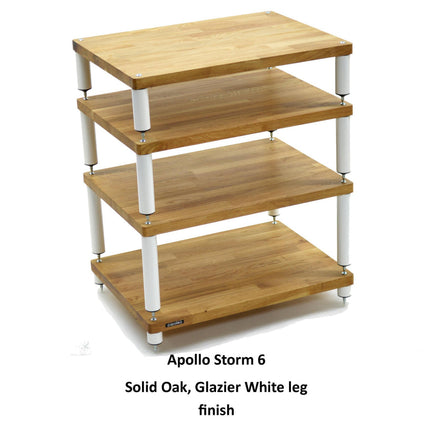 Rack Hi-Fi Atacama Apollo Storm 6, Natural Oak, 60cm latime, 4 rafturi variante culori - White Legs / Black Legs