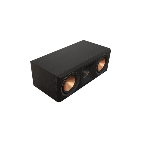 Boxa de canal central Klipsch RP-500C II in finisaj Ebony, fara grila, vazuta din trei sferturi