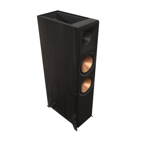 Klipsch RP-8060FA II in finisaj Ebony, fara grila, cu modulul Dolby Atmos vizibil in capac