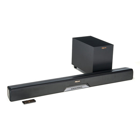 Sistemul Klipsch RSB-6: bara de sunet, subwooferul wireless si telecomanda