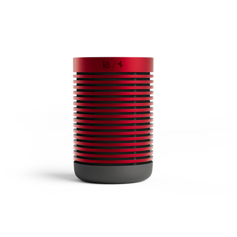 Bang & Olufsen Beosound Explore Ferrari Edition, boxă portabilă roșie, vedere frontală
