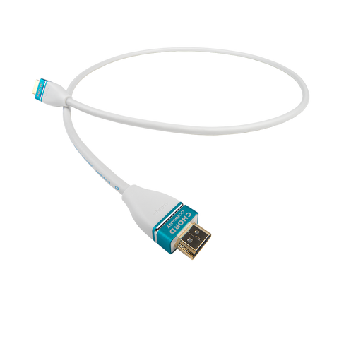 Chord Company C-view Plus, cablu HDMI alb cu mufe turcoaz, vedere de ansamblu