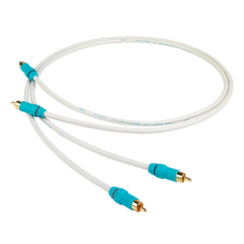 Chord Company C-line Analog 2RCA, cablu interconect RCA alb cu mufe turcoaz placate cu aur, vedere de ansamblu