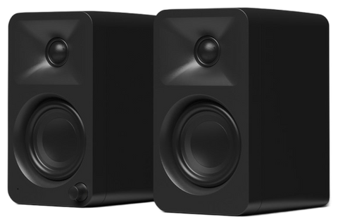 Boxe active Kanto Audio ORA negre, perechea văzută din unghi