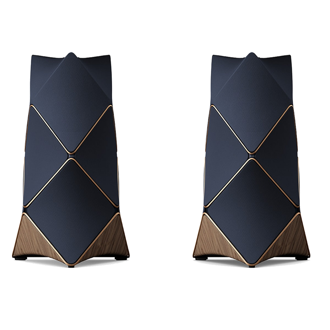 Beolab 90 în finisaj Parisian Night Blue Bronze Tone, pe fundal neutru.