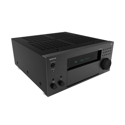 Receiver AV Onkyo TX-RZ70 negru, vazut din trei sferturi