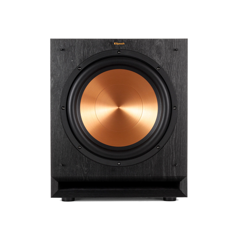 Subwoofer Klipsch SPL-120 vazut din fata, fara masca, cu difuzorul Cerametallic de 30,5 cm si portul tip fanta dedesubt