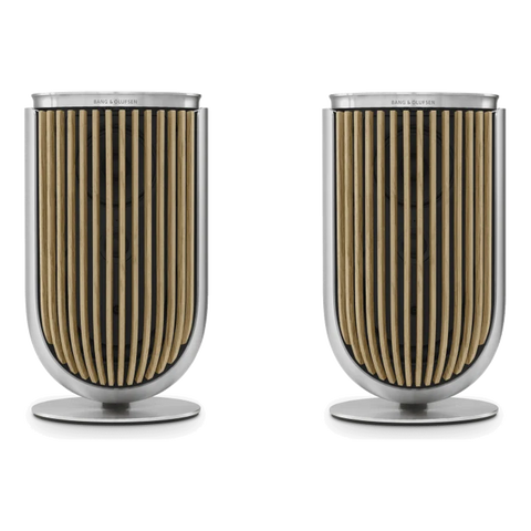 Bang & Olufsen Beolab 8, pereche, Natural Aluminium / Oak, stativ de masă