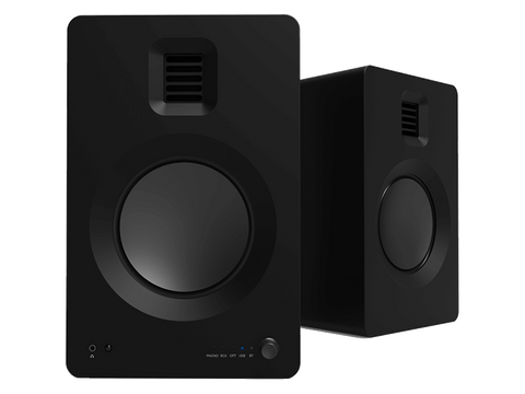 Boxe active Kanto Audio TUK Black, perechea văzută din față și din unghi