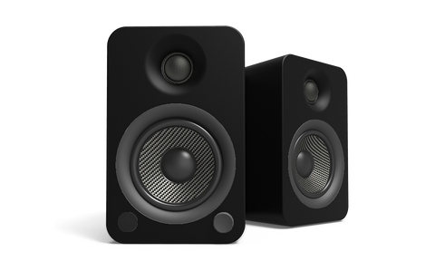 Perechea Kanto Audio YU4 în negru mat, văzută din față