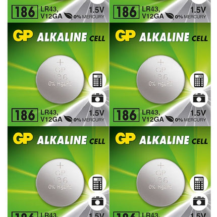 Baterii GP Alkaline  CELL 186, LR43, AG12, 1.5V, blister 10 buc
