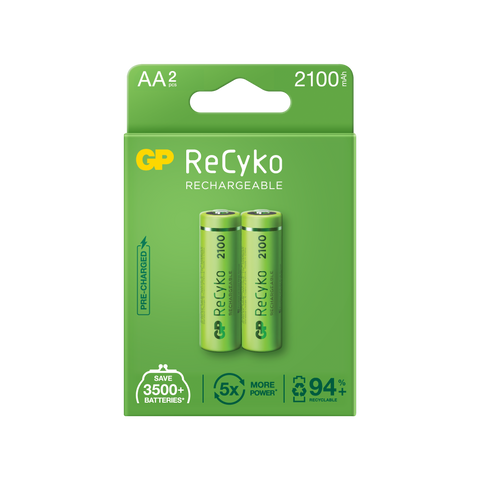 Baterii reincarcabile GP ReCyko AA 2100mAh (R6), ambalaj reciclabil 2pcs