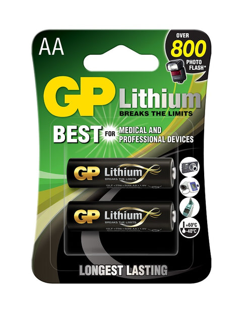Baterii litiu GP Lithium AA, FR6, 1.5V, blister 2 buc