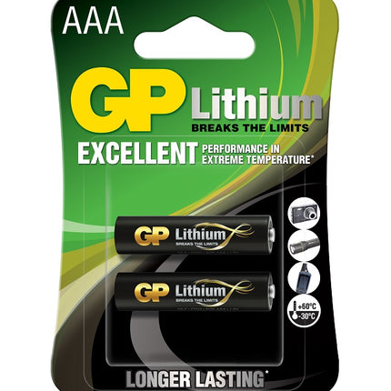 Baterii litiu GP Lithium AAA, FR03, 1.5V, blister 2 buc