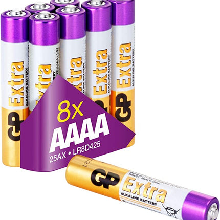 Baterii alcaline GP Extra Alkaline AAAA, LR61, 1.5V, folie 8 buc