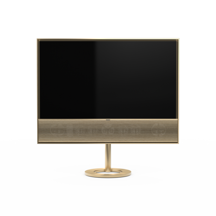 Beovision Contour 55" în finisaj Light Oak / Gold Tone / Floor Stand