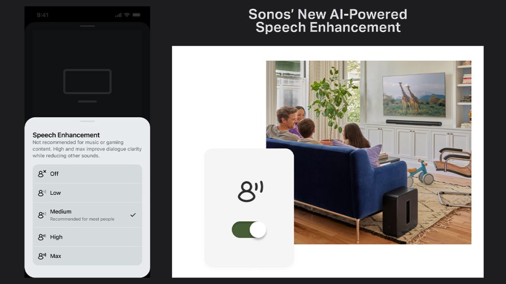 Sonos Arc Ultra imbunatatit cu tehnologie AI pentru claritatea si Imbunatatirea Dialogurilor