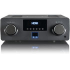 SVS Prime Wireless Pro Soundbase, amplificatorul văzut din față și din spate, cu display-ul afișând HDMI