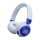 Căști wireless pentru copii JBL Junior 320BT albastre, văzute din unghi