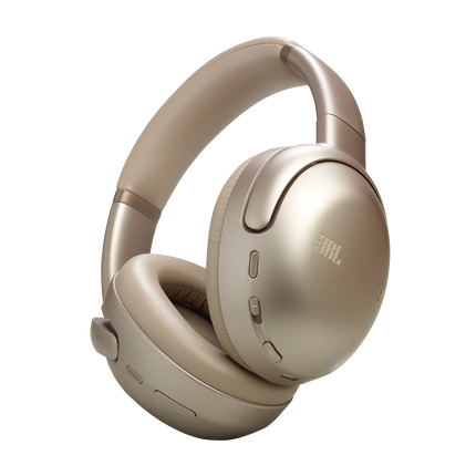 Căști over-ear wireless JBL Tour One M3 Mocha, văzute din unghi