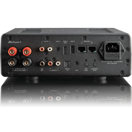 SVS Prime Wireless Pro Soundbase, panoul din spate cu bornele de boxă, mufele RCA, HDMI, optic și Ethernet