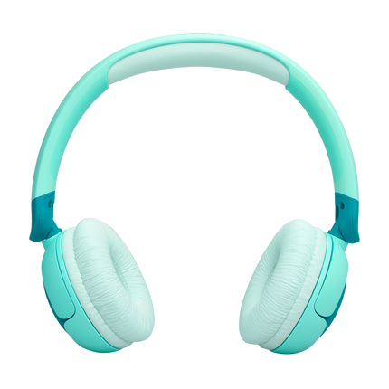 Căști wireless pentru copii JBL Junior 320BT verzi, văzute din spate