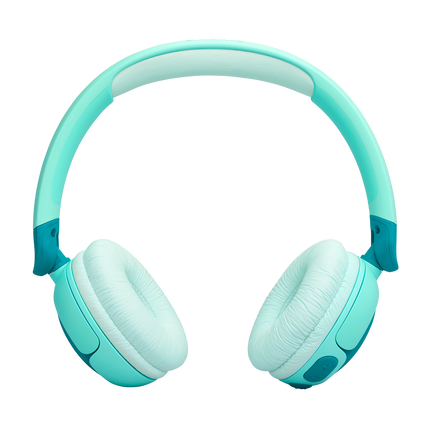 Căști wireless pentru copii JBL Junior 320BT verzi, văzute din față