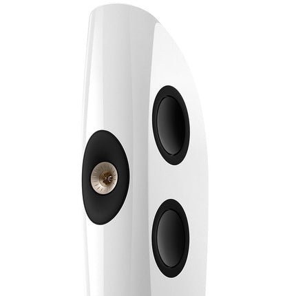 KEF Blade One Meta, finisaj Arctic White / Champagne, detaliu driver Uni-Q