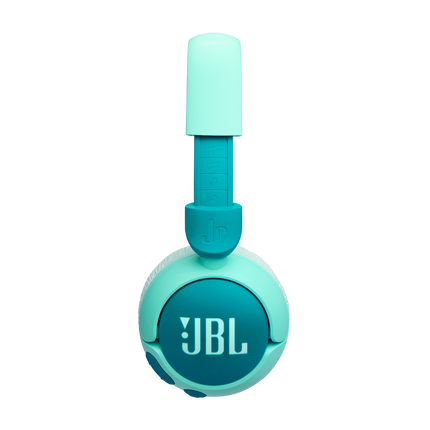 Căști wireless pentru copii JBL Junior 320BT verzi, cupa dreaptă cu butoanele