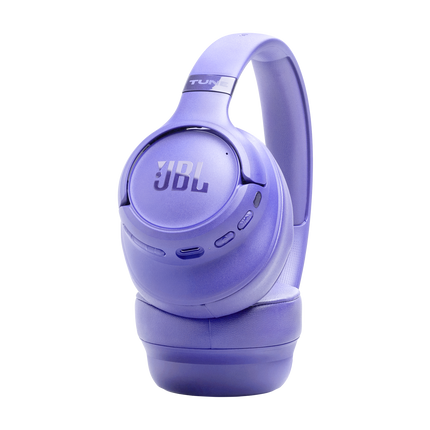 Căști JBL Tune 780NC lavandă, detaliu cu butoanele de pe cupă
