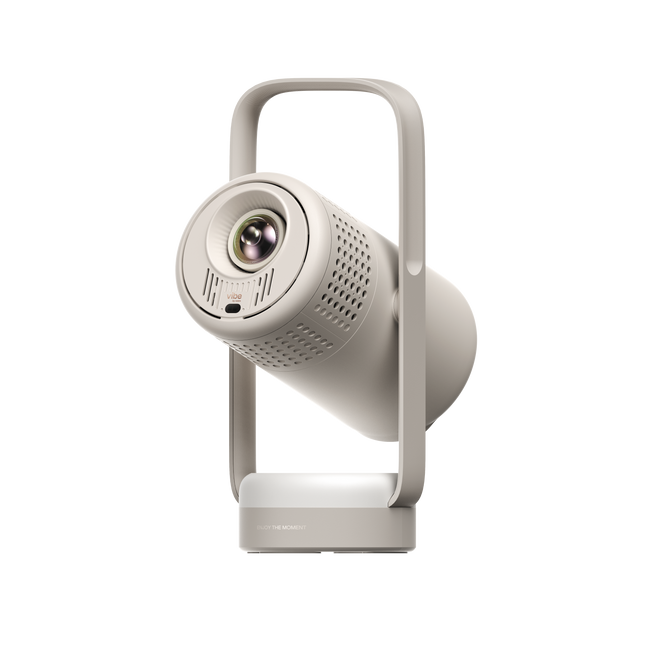 Videoproiector Portabil XGIMI Vibe One, 1080p Full HD, LED, 250 ISO Lumeni, Baterie Încorporată 1,2h, Google TV cu Netflix, JBL 2×3W, Stand 160°, Mod Ambient Light 8 Culori, Design Lanternă