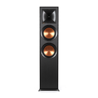 Boxa de podea Klipsch R-820F neagra, vedere frontala fara grila, cu horn Tractrix si doua woofere cupru