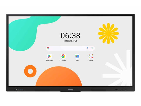 Tabla interactiva Samsung WA65F, 65", 4K UHD, 400nit, Control multi-touch 40 puncte, Android 14, certificat EDLA, Putere audio 30W, Vesa 600 x 400 mm
