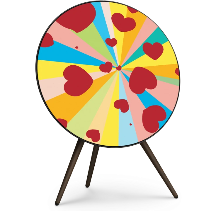 Grila textil Beoplay/Beosound A9 în finisaj Jam Hsiao, pe fundal neutru.