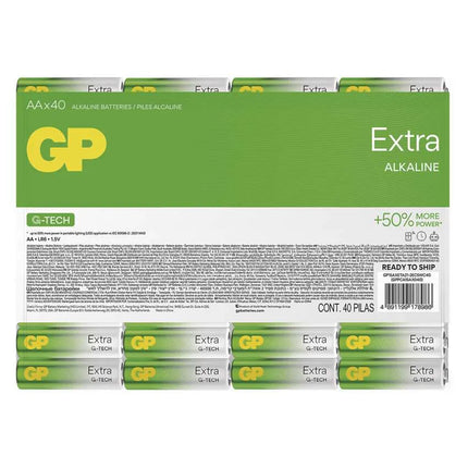 Baterii GP Extra Alkaline AA (LR6), 1.5V, 40pcs