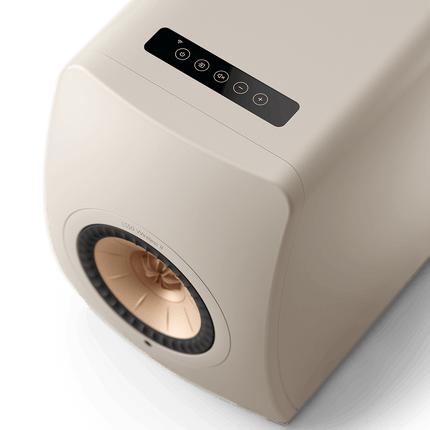 KEF LS50 Wireless II, finisaj Sand Shell, vedere de sus