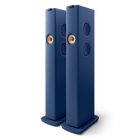 KEF LS60 Wireless, finisaj Royal Blue, vedere din față și lateral