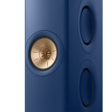 KEF LS60 Wireless, finisaj Royal Blue, vedere frontală cu driverul Uni-Q