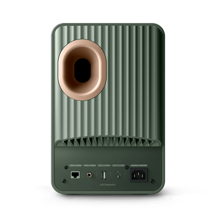 KEF LS50 Wireless II, finisaj Moss Green, vedere din spate
