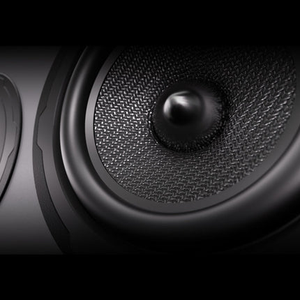Wharfedale EVO 5.C — detaliu tweeter AMT și terminale