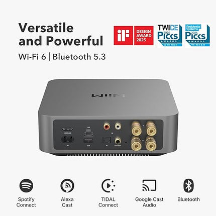 Amplificator stereo PFFB cu streaming WiiM Amp Pro 60 W cu DAC ESS ES9038 Q2M