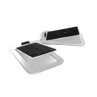 Pereche de standuri de birou Kanto S4 albe, decupate pe fundal transparent