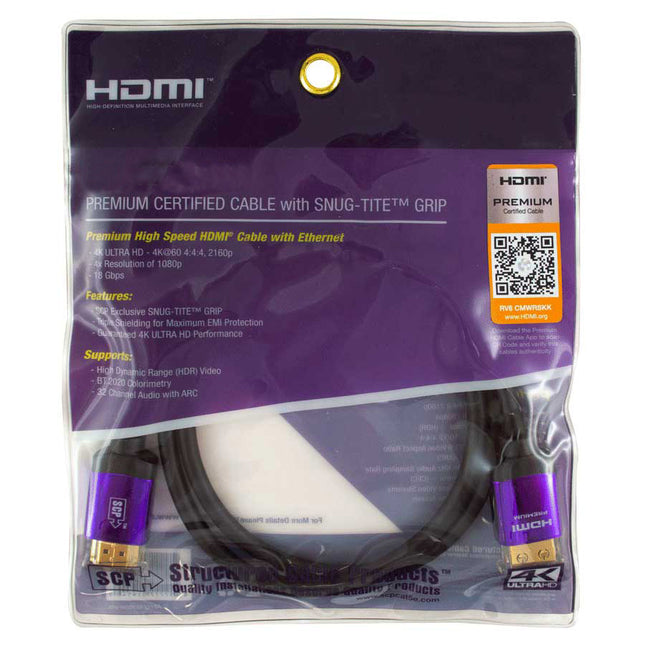 Cablu HDMI SCP 990UHDV Premium Certified HDMI 4K Ultra HD 18Gbps, Triple Shielded Cable/Connectors