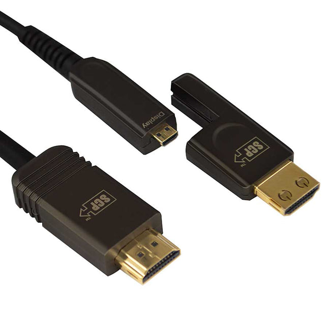 SCP 995 LSZH rated 4K 24Gbps AOC HDMI cable w/detachable connector -30M