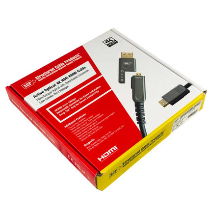 SCP 995 LSZH rated 4K 24Gbps AOC HDMI cable w/detachable connector