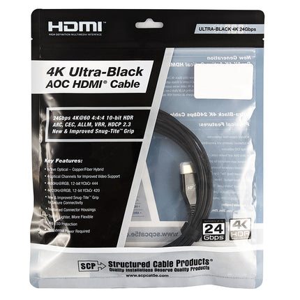 Cablu HDMI SCP 997AOC-LSZH-XXM - 24Gbps 4K Ultra HD Active Optical HDMI