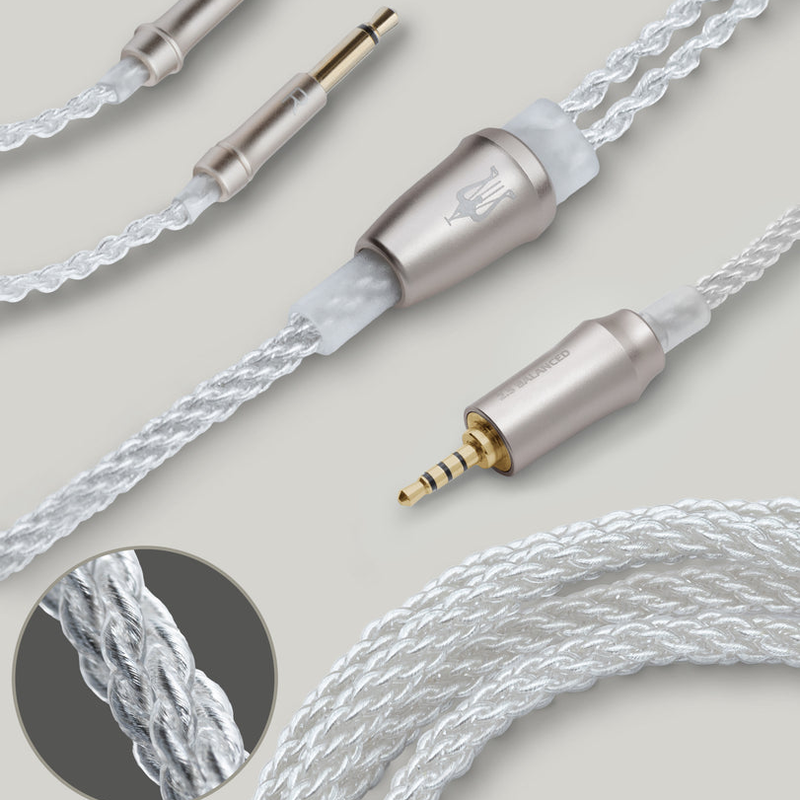 Cablu Meze Audio MONO 3.5 mm SILVER-PLATED (upgrade pentru 109 PRO, LIRIC & 99 Classics) MONO 3.5mm to 2.5mm balanced - 1.2 m
