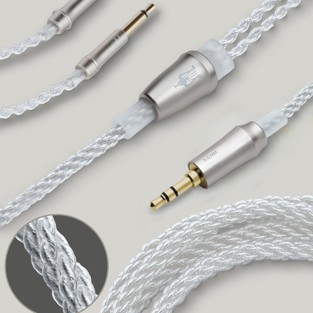 Cablu Meze Audio MONO 3.5 mm SILVER-PLATED (upgrade pentru 109 PRO, LIRIC & 99 Classics) MONO 3.5mm to 3.5mm - 1.2 m