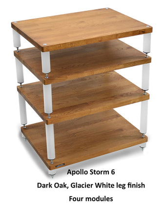 Rack Hi-Fi Atacama Apollo Storm 6, Dark Oak, 60cm latime, 4 rafturi variante culori - White Legs / Black Legs
