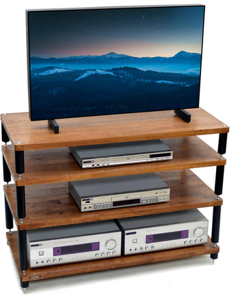 TV Stand Atacama Apollo Storm 10, Dark Oak, 100cm latime, 4 rafturi variante culori - White Legs / Black Legs